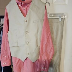 3 Pc Young Mens Set Izod Shirt 14/16, Vest 18/20 & Ralph Lauren Pants 20/30